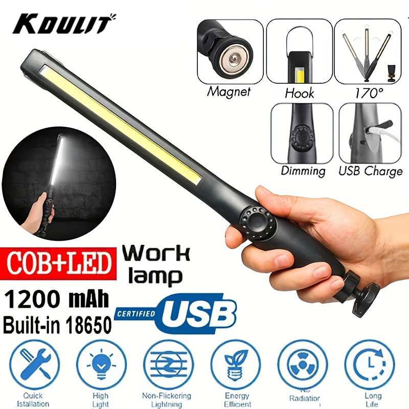 Car Led Light - مصباح يدوي COB متعدد الوظائف مع